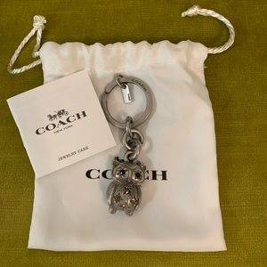 coach owl bag charm keychain